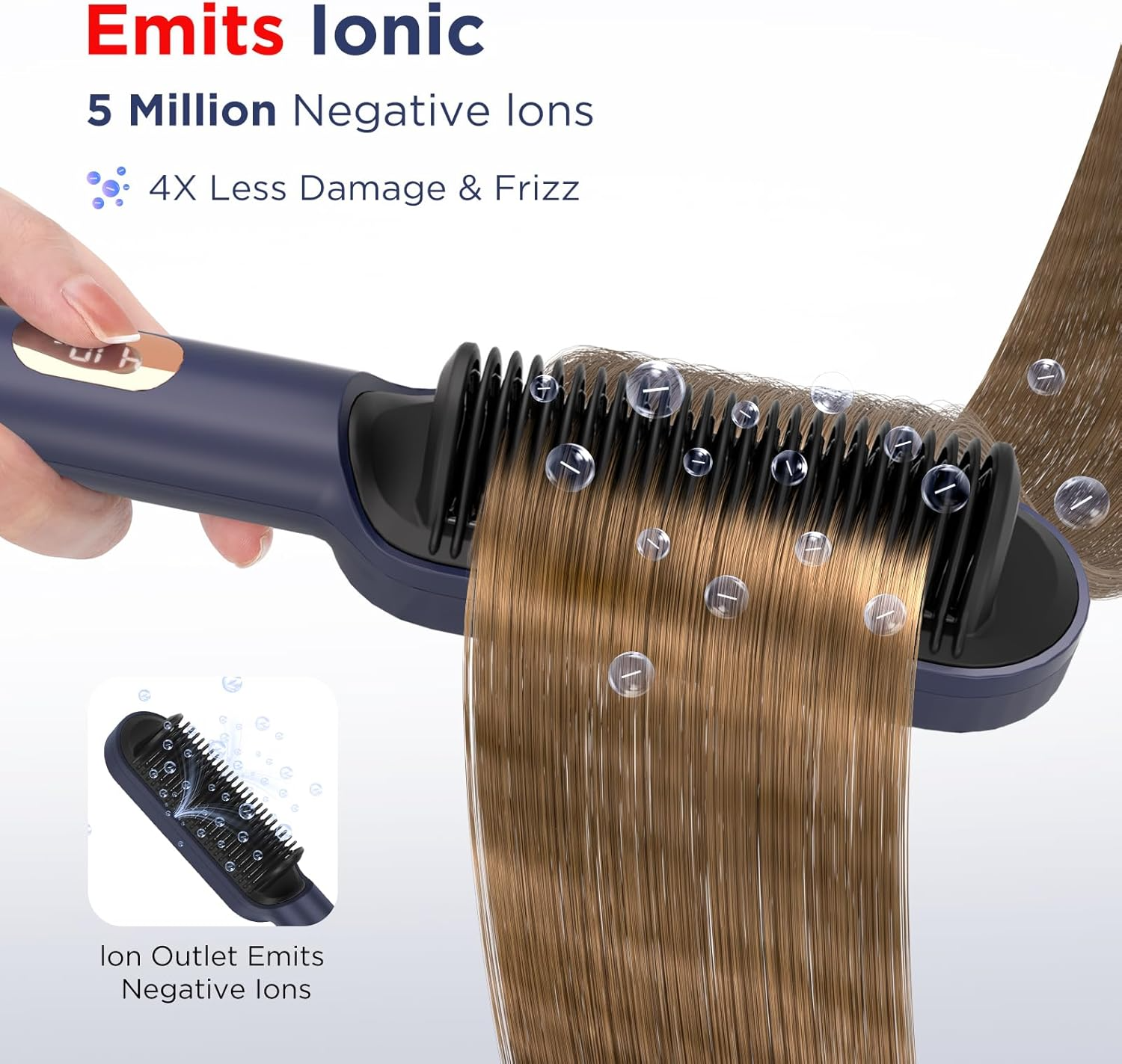 Hair Straightener Brush, 20s Fast Heating