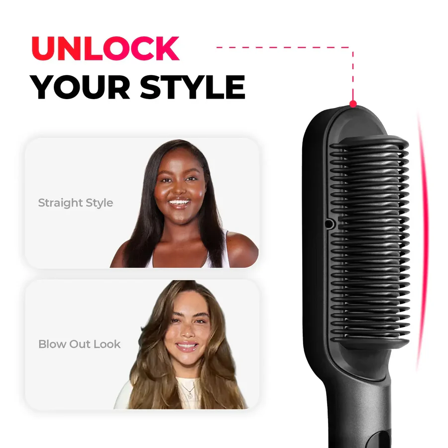 Hair Straightener Brush, 20s Fast Heating