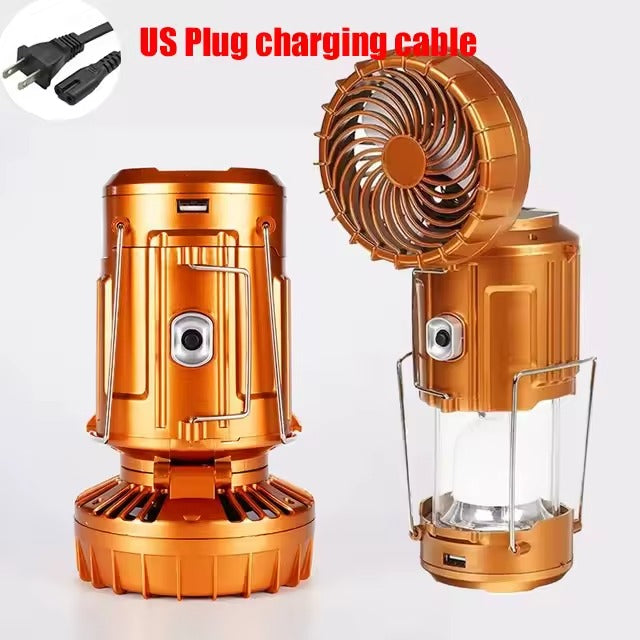 6 in 1 Portable Outdoor Led Camping Lantern with Fan